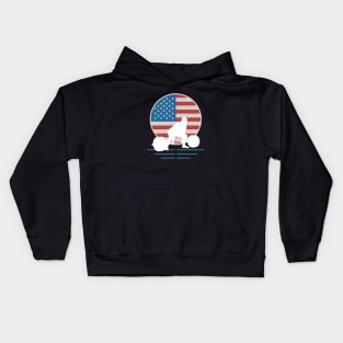 USA Flag Deadlift - Powerlifting Kids Hoodie